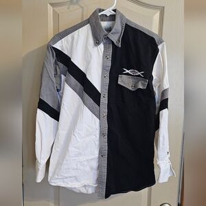 Vintage Express Rider Aztec Western Button Down Long Sleeve Shirt Small